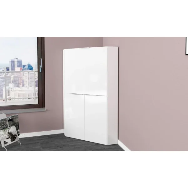 soldes pas cher ALTER Bureau D’angle Avec Plateau Caché, Made In Italy, Armoire Avec étag?… 5