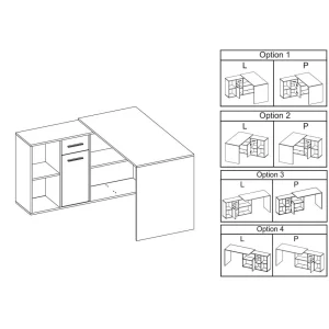 vente chaude IDIMEX Bureau D’angle CARMEN Avec Meuble De Rangement, Décor Béton 13