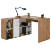 IDIMEX Bureau D’angle CARMEN Avec Meuble De Rangement, Décor Chêne Sauvage … mode 17