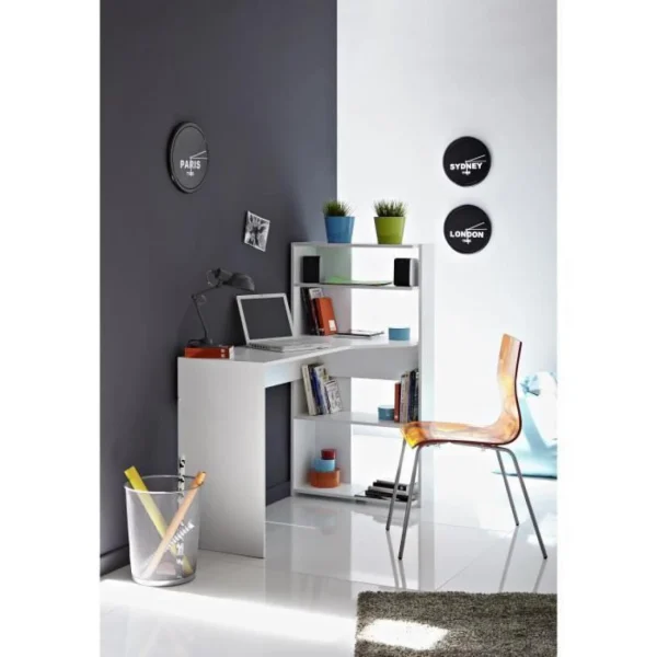 BUT Bureau D’angle PENCIL Blanc fashion pas cher 4