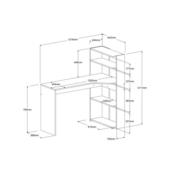 BUT Bureau D’angle PENCIL Blanc fashion pas cher 5