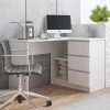 magasin france Selsey Bureau D’angle – GERANIO – 124 Cm – Blanc – Style Scandinave 19