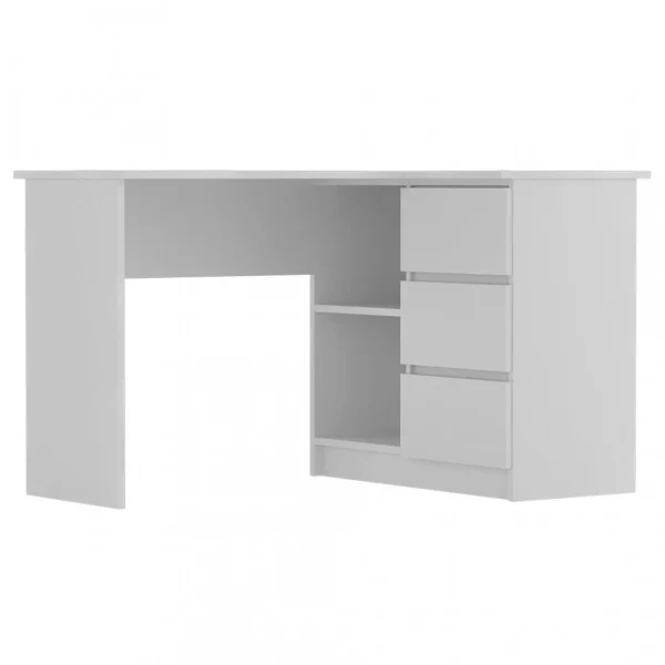 magasin france Selsey Bureau D’angle – GERANIO – 124 Cm – Blanc – Style Scandinave 3
