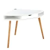 nouveau produit BUT Bureau D’angle HOLM Blanc Et Chêne Massif 5