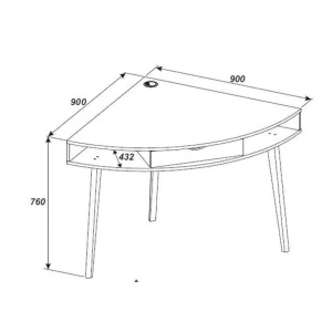 nouveau produit BUT Bureau D’angle HOLM Blanc Et Chêne Massif 13