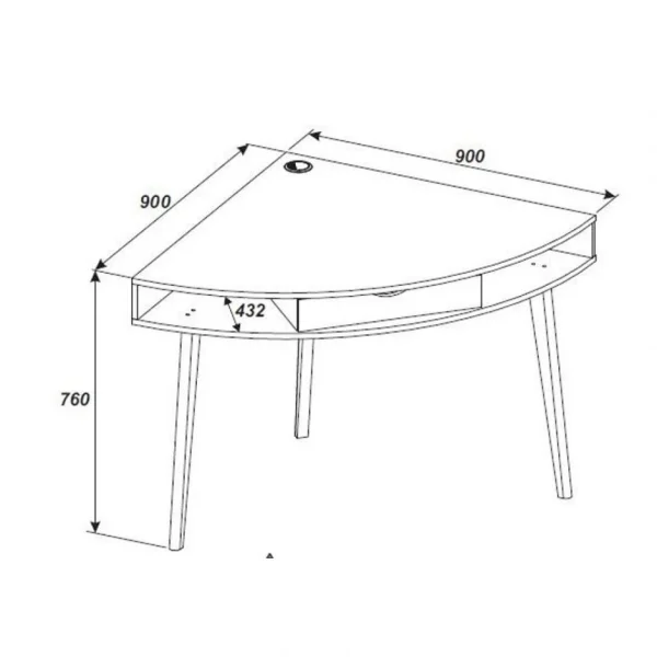 nouveau produit BUT Bureau D’angle HOLM Blanc Et Chêne Massif 5