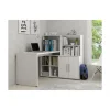 Livraison Standard/Rapide Vente-unique Bureau D’angle LEON Avec Rangements Et étagères – Blanc 19