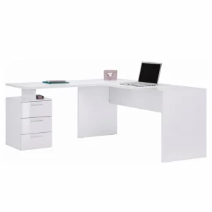 Ahd Amazing Home Design Bureau D’angle Moderne 180×160 Avec Commode 3 Tiroirs New Selina REMISE 7