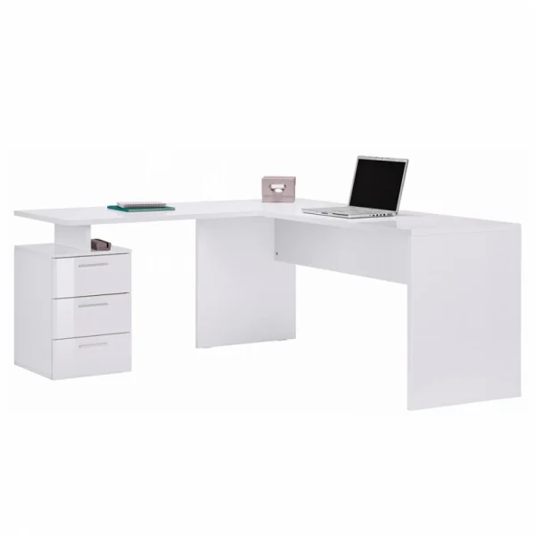 Ahd Amazing Home Design Bureau D’angle Moderne 180×160 Avec Commode 3 Tiroirs New Selina REMISE 3
