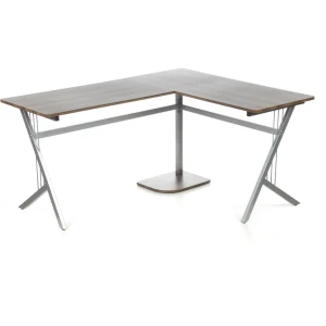 Bureau D’angle POLLUX, Noyer / Argent Hjh OFFICE Nouvelle tendance 9