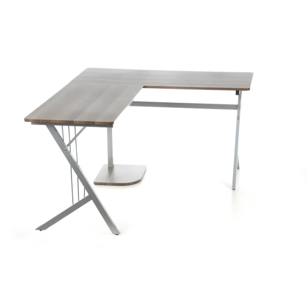 Bureau D’angle POLLUX, Noyer / Argent Hjh OFFICE Nouvelle tendance 4