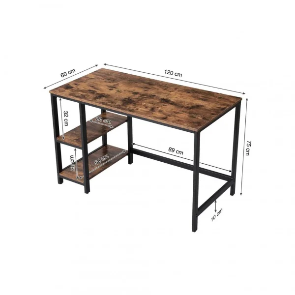 soldes en ligne RED DECO Bureau DANNY Bois Métal 120x60xH75 Cm 4