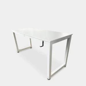 a Prix Discount Office24 Bureau De Design Moderne Blanc Support Casque 160×60 Stuttgart SNOW 7