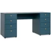 SANS MARQUE Bureau Droit Avec 8 Tiroirs – Bleu Petrole – 160 X 67 X 75 Cm – Pop Co… qualité supérieure 19