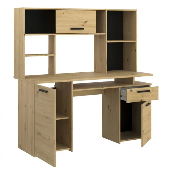 BUT Bureau Droit MINISTER Imitation Chêne Artisan offre spéciale 5