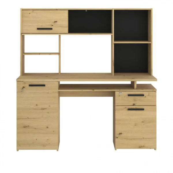 BUT Bureau Droit MINISTER Imitation Chêne Artisan offre spéciale 6