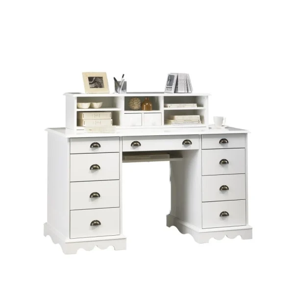 en solde Beaux Meubles Pas Chers Grand Bureau Blanc Bureau Du Notaire 1