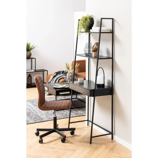 Nouvelle Collection TOILINUX Bureau En MDF Et Métal Grand Tiroir Et 2 étagères – L 77cm X L. 36c… 3
