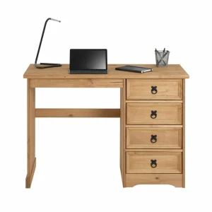 IDIMEX Bureau En Pin SALSA Avec 4 Tiroirs, Style Mexicain, Finition Teintée/… De super promotions disponibles 13