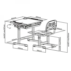 france en ligne SANS MARQUE Bureau Ergonomique Pour Enfants Avec Chaise Et Tiroir Table D’école P… 15