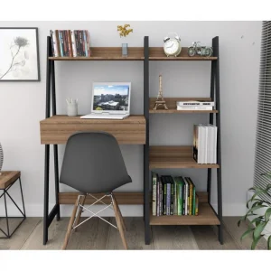 excellent qulity SANS MARQUE Bureau Et Etagère Châtaignier Noir 13