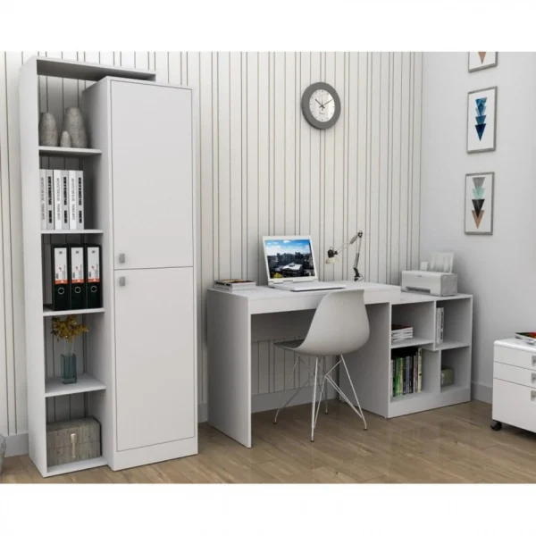 SANS MARQUE Bureau Et Rangement Intégré Blanc REMISE 4