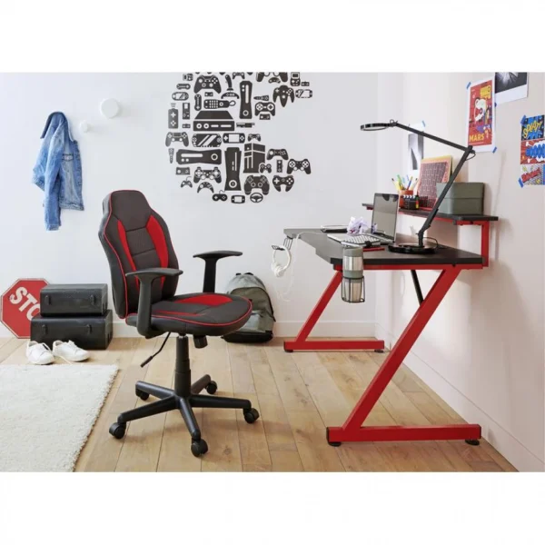 BUT Bureau Gamer CODE Noir Et Rouge a Prix Discount 3