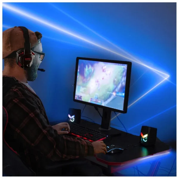 marque pas cher Ac-Deco Bureau En Métal Et Bois Gamer Unit. 3