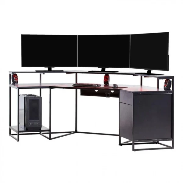 marque pas cher Bxgaming Bureau Gamer LED HARDCORE GAMER Noir 4