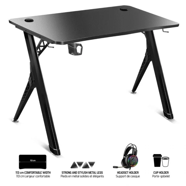 Spirit Of Gamers Bureau Gaming Headquarter 200 – Design Futuriste – 4 Pieds Réglables … Service Clients Dédié 1