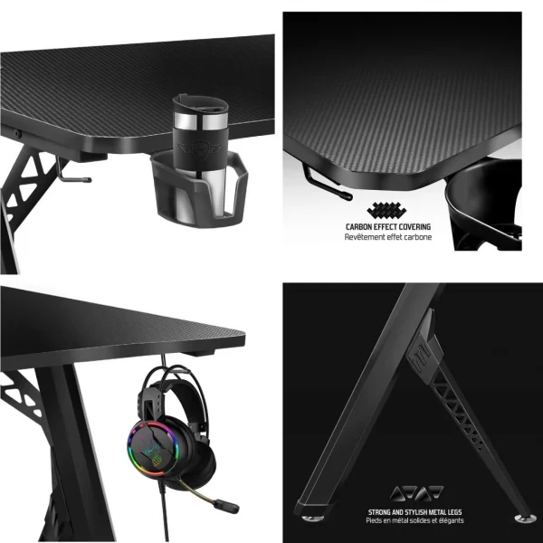 Spirit Of Gamers Bureau Gaming Headquarter 200 – Design Futuriste – 4 Pieds Réglables … Service Clients Dédié 3