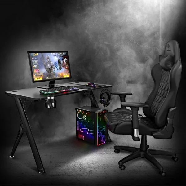 Spirit Of Gamers Bureau Gaming Headquarter 200 – Design Futuriste – 4 Pieds Réglables … Service Clients Dédié 5