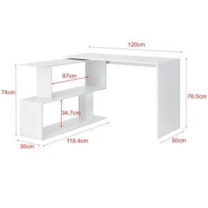 En.casa Bureau Gigogne Design Avec Partie Étagère Bureau De Coin Extension P… Top ventes 9