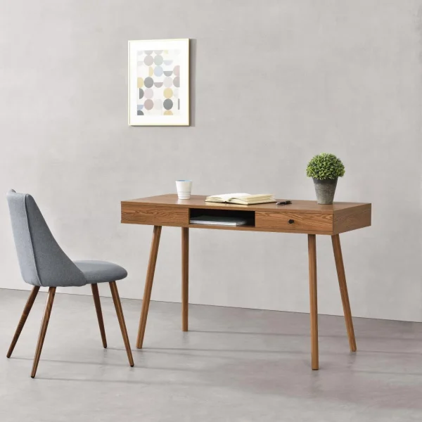 Bureau Habo 74 X 115 X 48 Cm Effet Bois Foncé [en.casa] boutiqued en ligne 3
