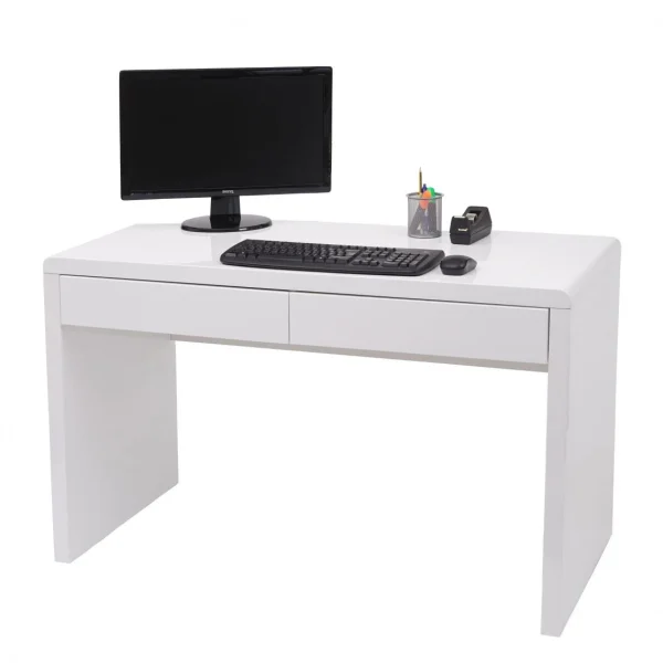 Mendler Bureau HWC-G51, Bureau Bureau Informatique Table De Travail, Blanc Bri… à prix réduits 1