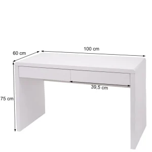 Mendler Bureau HWC-G51, Bureau Bureau Informatique Table De Travail, Blanc Bri… à prix réduits 11