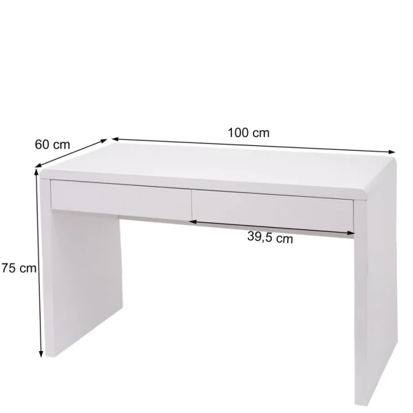 Mendler Bureau HWC-G51, Bureau Bureau Informatique Table De Travail, Blanc Bri… à prix réduits 4