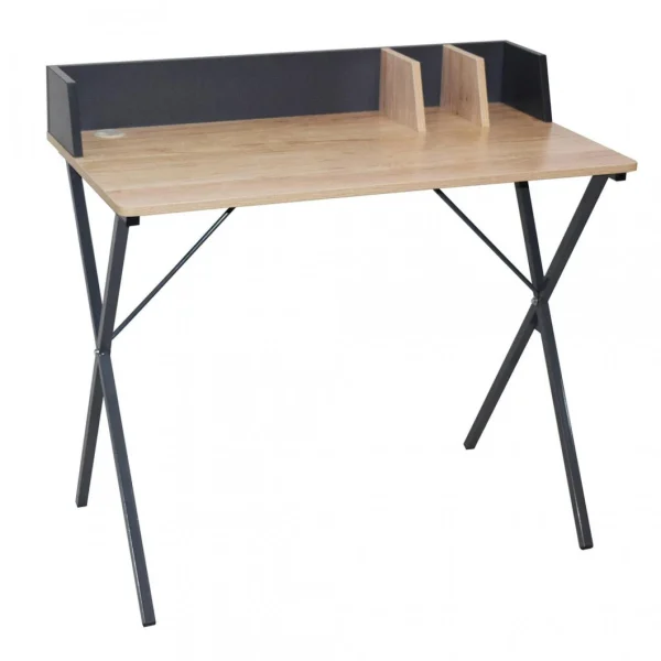 3S. X Home Bureau Industriel Anthracite Et Bois LINCOLN REMISE allant jusqu. 1