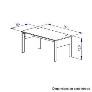 BUT Bureau L. 160 Cm FARO Imitation Chêne Et Noir Meilleur Prix 11