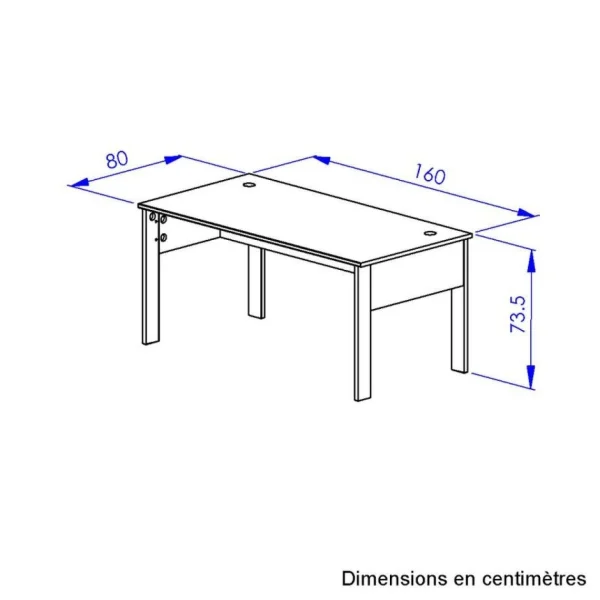 BUT Bureau L. 160 Cm FARO Imitation Chêne Et Noir Meilleur Prix 4