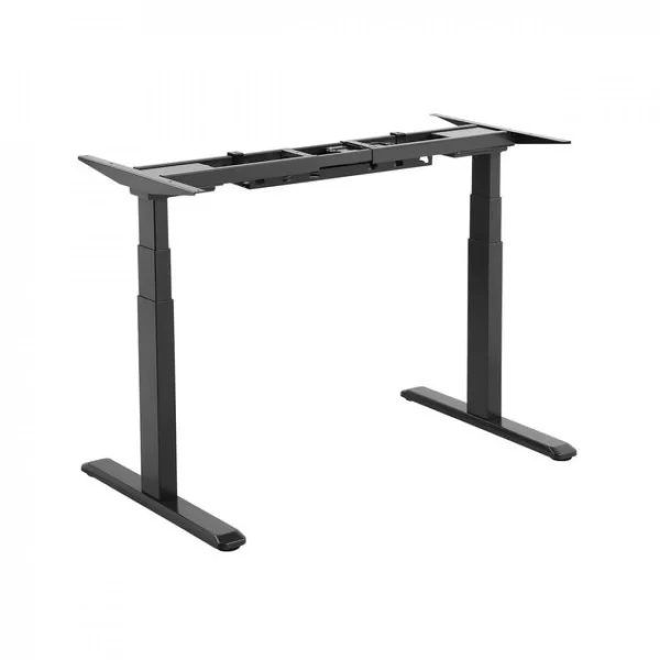 Kimex Bureau Motorisé Assis-debout 180x75cm Plateau Noyer/Pied Noir ﻿soldes 3