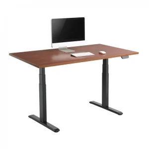 Kimex Bureau Motorisé Assis-debout 180x75cm Plateau Noyer/Pied Noir ﻿soldes 15