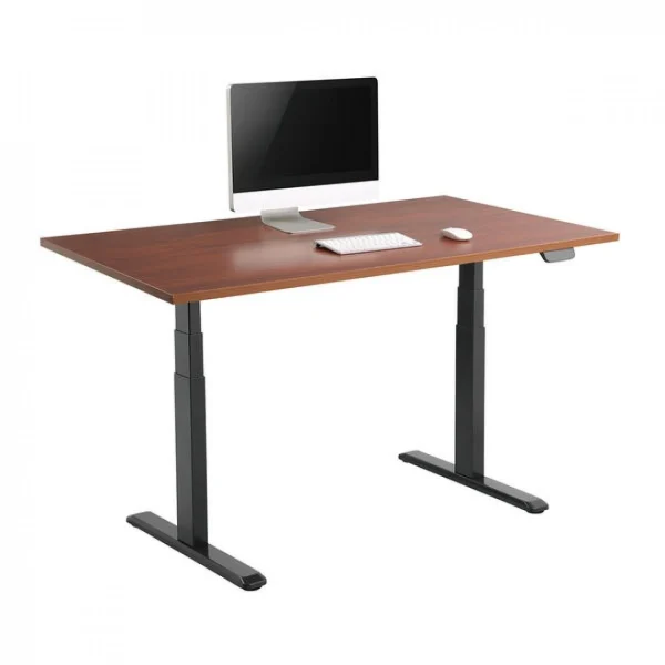 Kimex Bureau Motorisé Assis-debout 180x75cm Plateau Noyer/Pied Noir ﻿soldes 6
