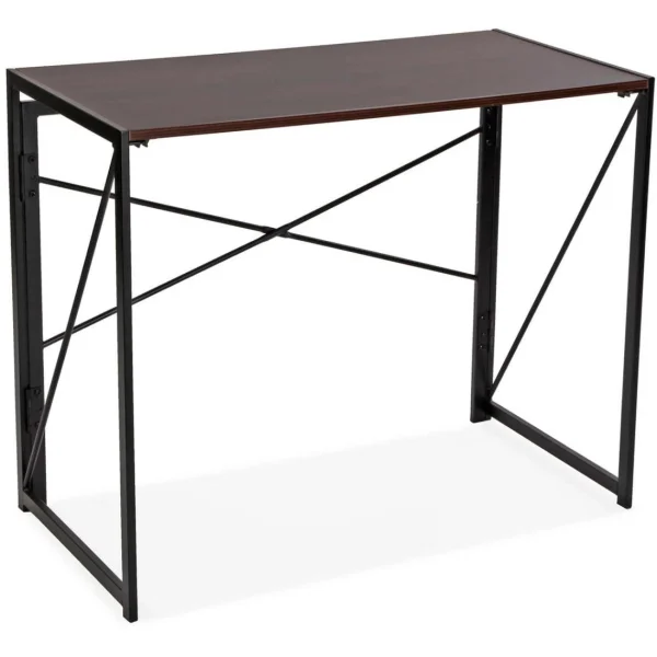 Versa Bureau Pliable En Métal Et Bois Noir. vente en ligne pas cher 1