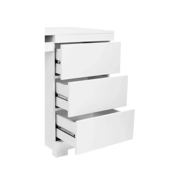 de garantie authentique Vente-unique Bureau PLUTON – MDF Laqué Blanc – LEDs – 1 Porte & 3 Tiroirs 5