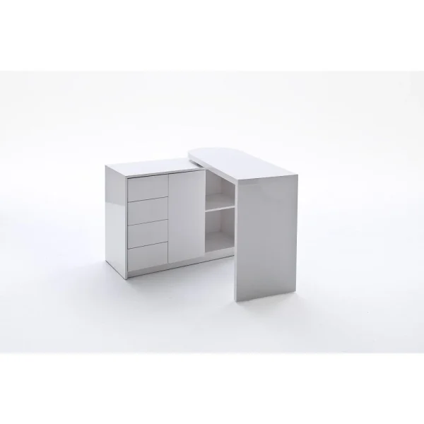marque pas cher Inside 75 Bureau Modulable MARKUS Laqué Blanc Brillant 5