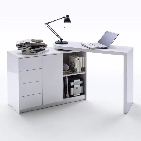 marque pas cher Inside 75 Bureau Modulable MARKUS Laqué Blanc Brillant 1