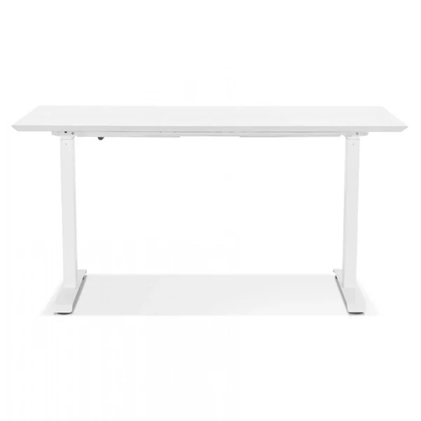 Alterego Bureau Réglable En Hauteur ‘NOVELLA’ En Bois Et Métal Blanc – 150×70… magasin pas cher 5
