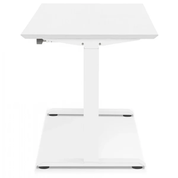 Alterego Bureau Réglable En Hauteur ‘NOVELLA’ En Bois Et Métal Blanc – 150×70… magasin pas cher 6