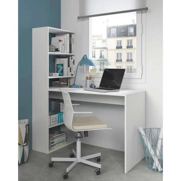 ALTER Bureau Réversible Avec Bibliothèque à Cinq étagères, Couleur Blan… solde en ligne 1